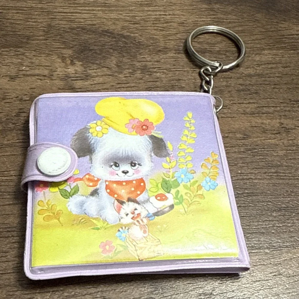 Vintage Gold Tiger Mirror Pencil Notebook Keychain 80s Puppy Dog 1988‎